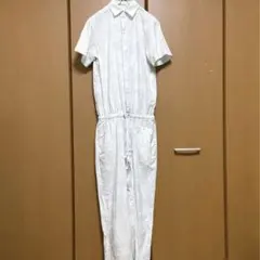 Dickies 半袖つなぎ オールインワン ホワイト M 作業着 ストリート