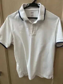 UNIQLO メンズ　S ホワイトポロシャツ ネイビー襟