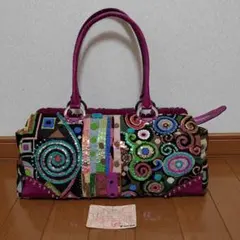 シンクビー！カラフルなゴブラン織り ビーズ刺繍のショルダーバッグ　ハンドバッグ