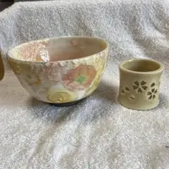 抹茶茶碗、蓋置 2点セット