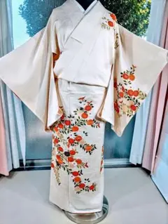 (訪8342) ☆正絹☆訪問着☆金駒や金彩☆ページユ身丈157裄丈63