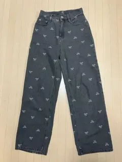 earth music&ecology ライトグレーワイドパンツ Sサイズ