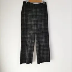 〈エイチケーワークスロンドン〉ストレートパンツ　ダークグレー　チェック　秋冬　L