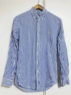 RALPH LAURENラルフローレンの長袖ボタンダウンストライプシャツ/XS-