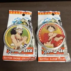 ワンピース USJ コレクタブル缶バッジ2025 2点セット