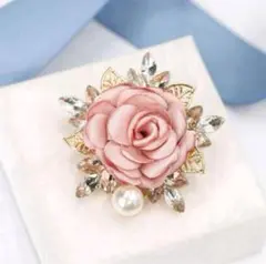 ✨美品✨ ブローチ コサージュ お花 ローズ ピンク