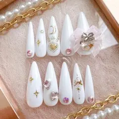 【現品限り】ネイルチップ ハンドメイド#J07