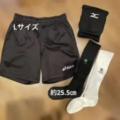 ASICS ブラックショーツ Lサイズ + ソックス