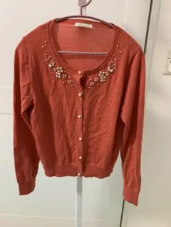 アベニールエトワール　オレンジ カーディガン