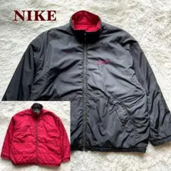 90's✨NIKE ナイロンジャケット　中綿　リバーシブル　XL グレー×赤