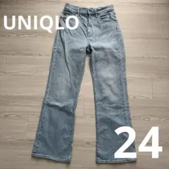 ユニクロ フレアハイライズジーンズ 24インチ　M相当　ライトブルー