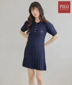 【POLO BCS(ポロ・ビーシーエス)】ケーブルニットワンピース