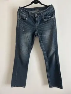 REAL CUBE ブルー ストレートジーンズ