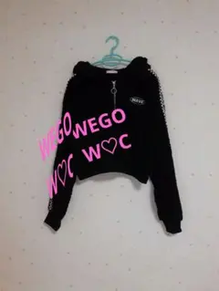 WEGO モコモコあったかパーカー 黒フリーサイズ