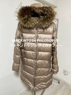 明日まで値引しますマッキントッシュフィロソフィー ファー付ロングダウンコート38