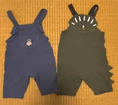 恐竜デザイン サロペット ロンパース2点セット 80cm