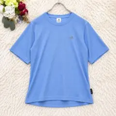 美品✨ 【アディダス】M 半袖Tシャツ ワンポイントロゴ ブルー スポーツのサムネイル