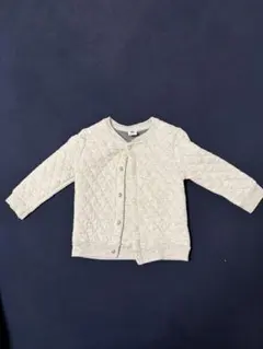 Petit Bateau グレー キルティングカーディガン