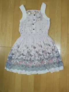 axesfemme蝶と花のチュニックワンピ ラベンダーカラー