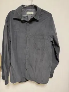 ダークグレー 長袖シャツ ポケット付き