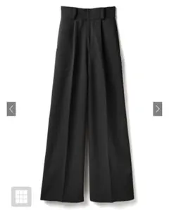 GRL グレイル センタープレスワイドタックロングパンツ gm615 ブラック