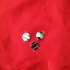 丸型 帯留めパーツ 3個セット シルバー