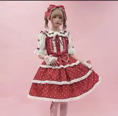 miss point 赤タータンチェック柄 ジャンパースカート ロリータ - メルカリ