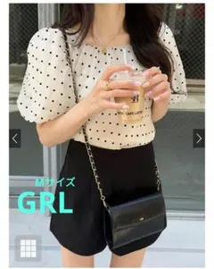 GRL ハイウエストタックショートパンツ at1647 M ブラック