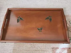 木製トレイと茶托5枚セット
