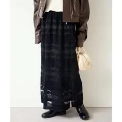 Kastaneレースボーダースカート ブラック　新品未使用タグ付き