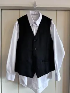 フォーマルベストとシャツセット (ブラック)
