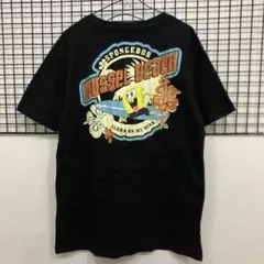 A757 スポンジボブ Tシャツ バックプリント ブラック XL