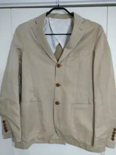 美品☆COMME CA ISMコムサイズム　デザインジャケット　S　ベージュ