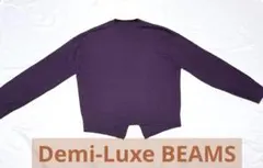 Demi-Luxeバックスリット クルーネックニット パープル 長袖のサムネイル