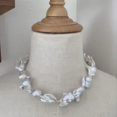 天然淡水パール　オイスターバロック　天然色　異形　ネックレス　ハンドメイドパーツ