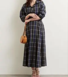 【美品】カシュクールワンピース　グリーンレーベルリラクシング