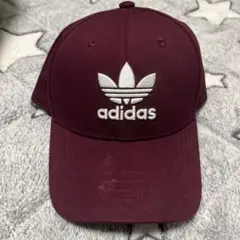 【人気】adidas キャップ ワインレッド ロゴ 刺繍 ストリート 男女兼用