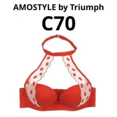 AMOSTYLE by Triumph ブラジャー C70 赤 リップ柄　レッド