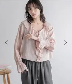 LOWRYS FARM 2WAYフリルクロスブラウス