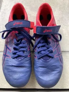 値下げしました⭐︎asics 22cm スパイクシューズ 赤/青 ベルクロ