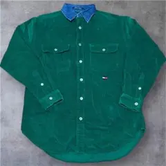 トミーヒルフィガー コーデュロイシャツ 緑