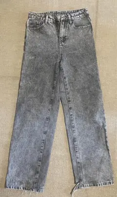 ハイウエストストレートデニム グレー