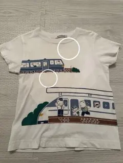 【訳あり】汚れ有　familiar 電車　おはなしTシャツ 100cm