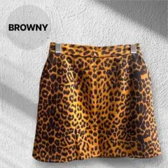 【BROWNY】ヒョウ柄 ミニスカート フリー ウエストハーフゴム フレアのサムネイル