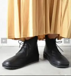 ramble comfort レザー レースアップ ブーツ ブラック レディース