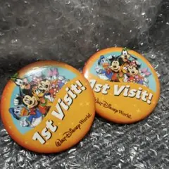 ディズニーワールド1st Visit! 2個セット缶バッジ