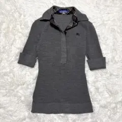 Burberry♡バーバリー♡日本製♡ニット♡ポロシャツ♡ノバチェック♡38