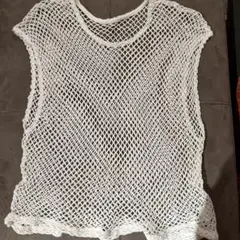 CIAOPANIC TYPY ホワイト ネット編み ニットベスト