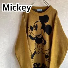 ヴィンテージ ミッキーマウス ディズニー 80s90s セーター ニット 茶色