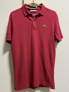 LACOSTEポロシャツ メンズ M レッド ドット柄 日本製 ワニ ロゴ 半袖